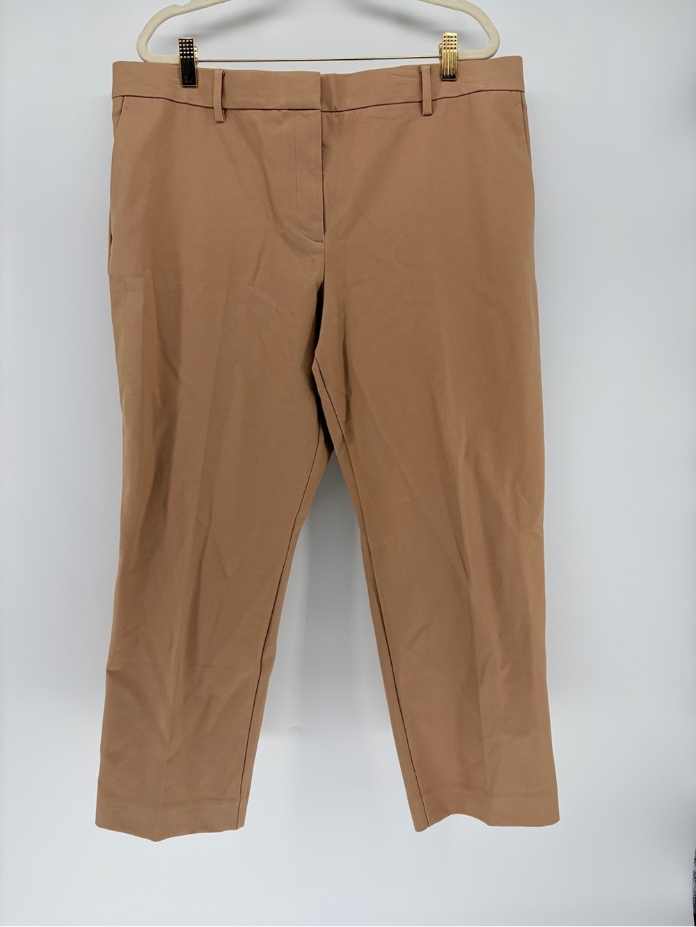 NWT Ann Taylor The Ankle Pants Mid Rise 16P Cotton Blend Khaki